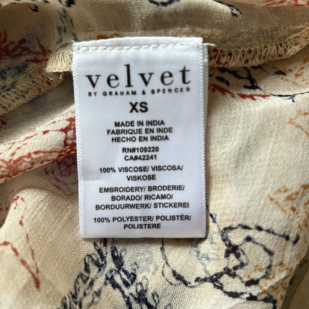Velvet by Graham & Spencer Tawni Cleo embellished Western Boho Tan Dress Xsmall - Picture 10 of 11